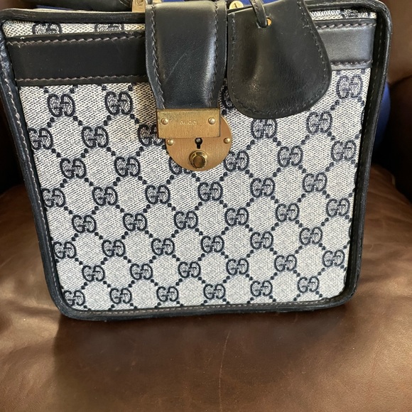 Gucci Bags Vintage Gucci Train Case Luggage Authentic Navy Blue And